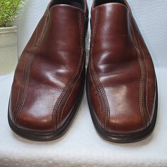 MENS ECCO HELSINKI SLIP ON LOAFER, COGNAC COLOR , EURO SIZE 44, US SIZE 10 - Picture 6 of 9